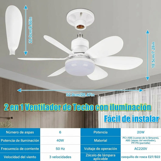 Lámpara Ventilador de Techo