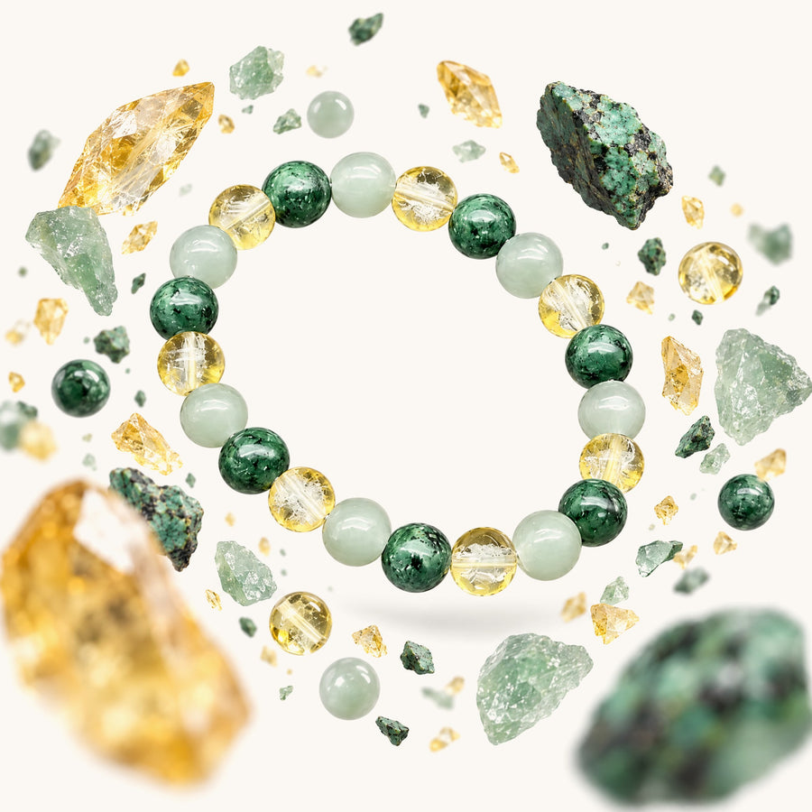 Jovieza bracelet with citrine, green aventurine and African turquoise