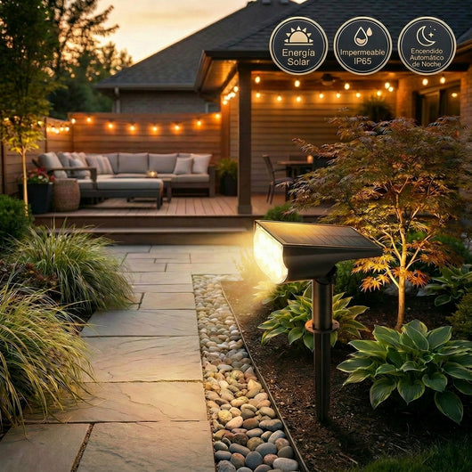 Lámpara solar de jardín elegante e impermeable
