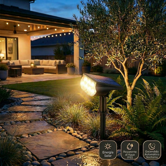 Lámpara solar de jardín elegante e impermeable